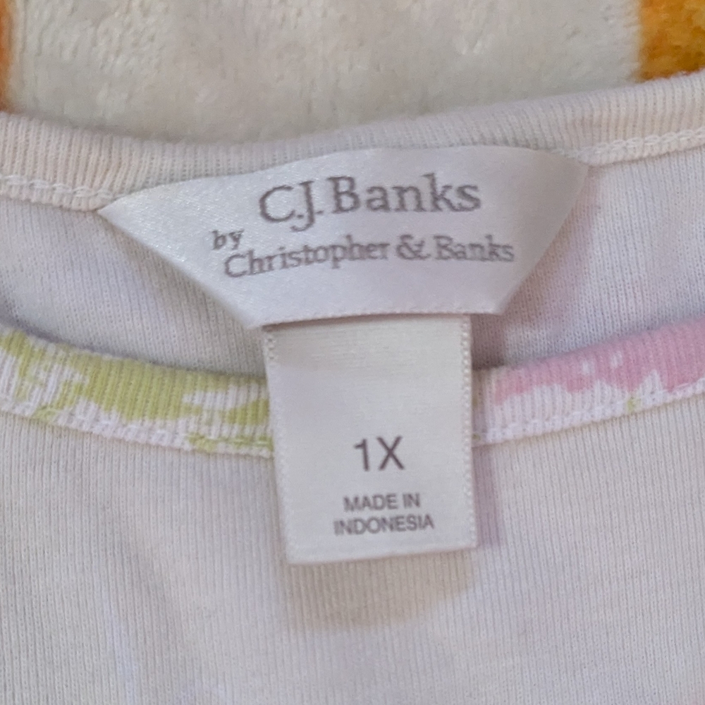 **SALE** CJ Banks Women's 1X Fun In The Sun T-Shirt Jeweled Beach Summer - Picture 5 of 9